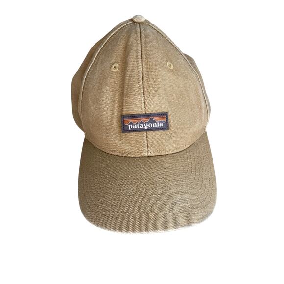 Patagonia hat cap one size tan hemp organic cotton adjustable strapback logo - Picture 1 of 4